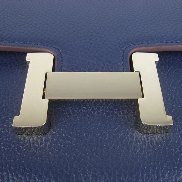 7A Hermes Constance Togo Leather Single Bag Dark Blue Gold Hardware H020 - Click Image to Close